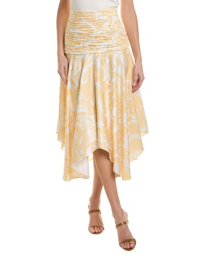 Shop Aiifos Andie Midi Skirt In Yellow