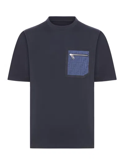 Shop Fendi T-shirts In Blue