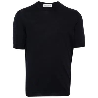 Goes Botanical Merino Wool Crew-neck T-shirt In Blue