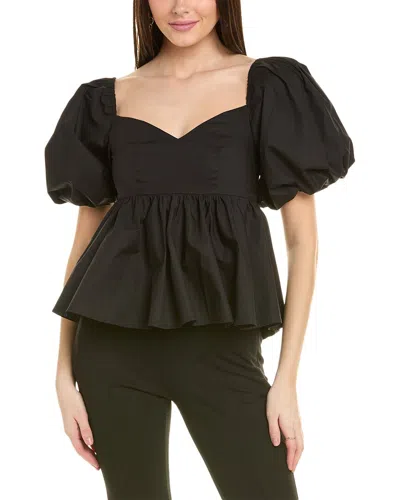 Shop Reveriee Athena Top In Black