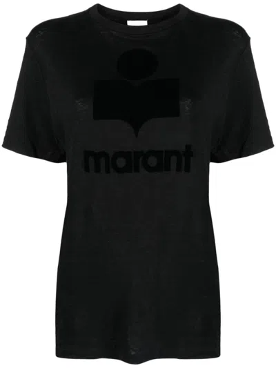 Shop Isabel Marant Étoile Zewel Linen T-shirt Clothing In Black