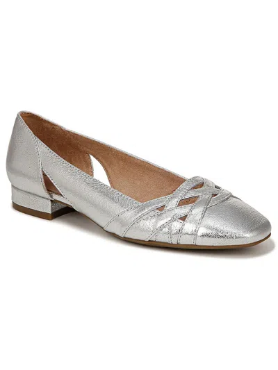 LIFESTRIDE CARMEN WOMENS PADDED INSOLE FAUX LEATHER FLAT SHOES 
