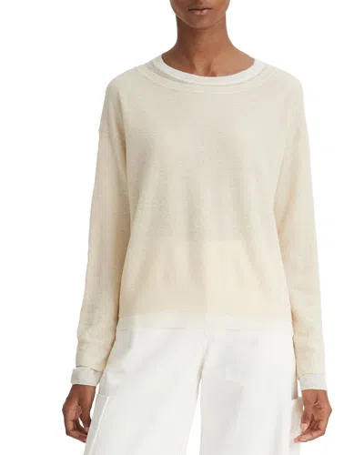 Shop Vince Double Layer Alpaca, Wool, & Silk-blend Sweater In White