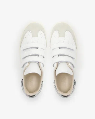 Isabel Marant Beth Suede-trimmed Leather Sneakers In Silver