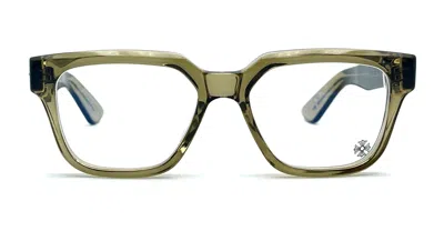 Shop Chrome Hearts Eyeglasses In Olive Green