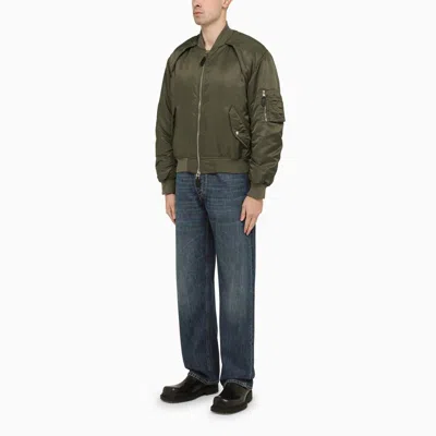 Alexander Mcqueen Alexander Mc Queen Convertible Khaki Nylon Bomber Jacket In Green