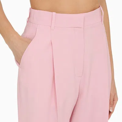 Shop Alexander Mcqueen Pink Regular Trousers With Pleats Women