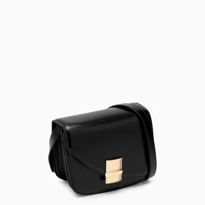 Ferragamo Black Leather Small Fiamma Crossbody Bag In Multicolor