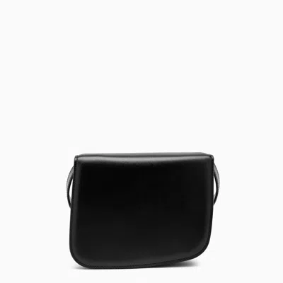 Ferragamo Black Leather Small Fiamma Crossbody Bag In Multicolor