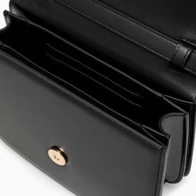 Ferragamo Black Leather Small Fiamma Crossbody Bag In Multicolor