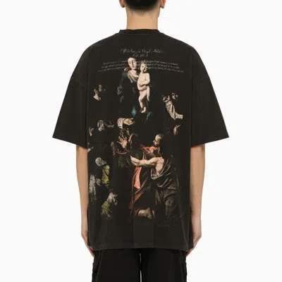Shop Off-white Black Caravaggio Mery Print T-shirt Men