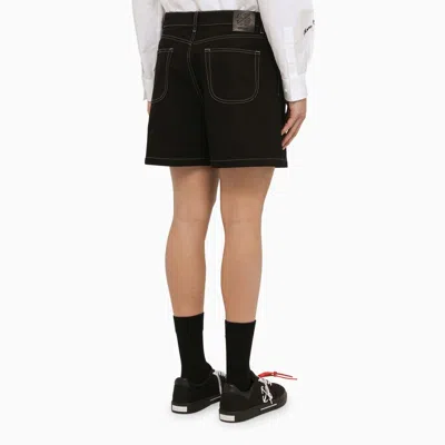 Shop Off-white Black Cotton Short With Logo Men