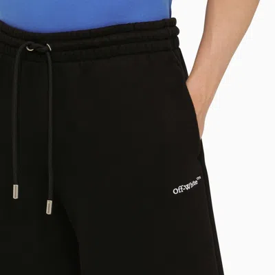Shop Off-white Black Cotton Bermuda Shorts With Logo Men
