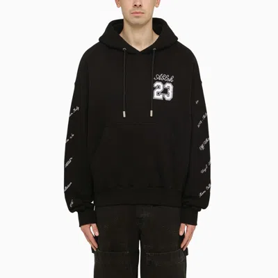 Shop Off-white Black Skate Hoodie With Logo 23 Men