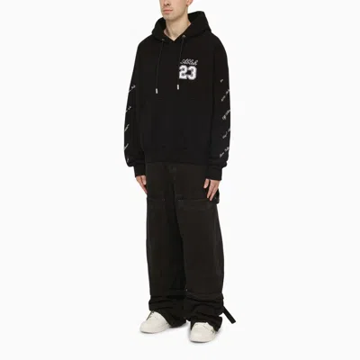 Shop Off-white Black Skate Hoodie With Logo 23 Men