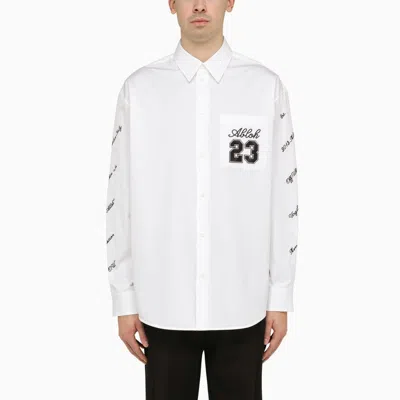 Shop Off-white White Oversize Shirt With Logo 23 Men