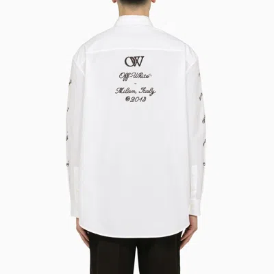 Shop Off-white White Oversize Shirt With Logo 23 Men