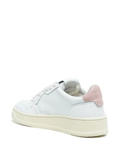Shop Autry Medialist Low Leather Sneakers In Pink