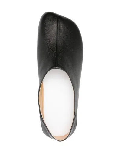 Shop Mm6 Maison Margiela Leather Slippers In Black