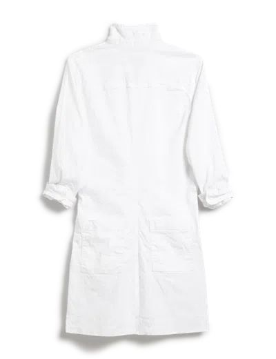 Frank & Eileen Southern Ireland Utility Dress In White Italian Performance Linen In White
