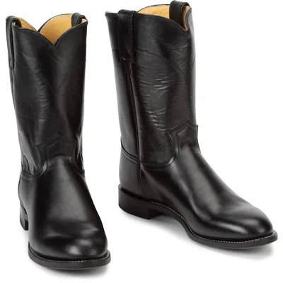 Justin Men's Roper Boots - D/medium Width In Black In Black