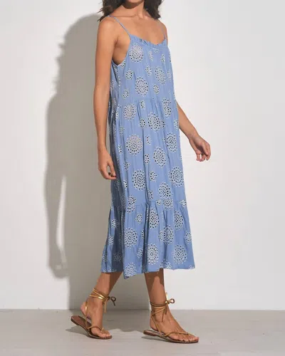 Elan Eyelet Maxi Dress In Blue In Blue