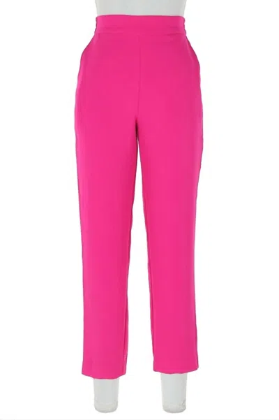 Skies Are Blue Recycled Poly Tapred Pants With Waist Band In Pink In Pink