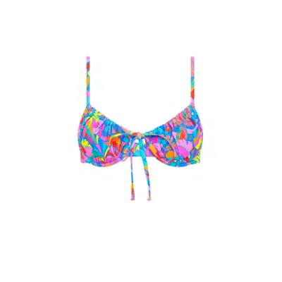 Shop Kulani Kinis Women's Ruched Underwire Top In Rio Rainbow In Multi