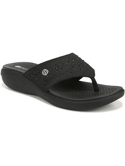 Shop Bzees Cruise Bright Womens Embellished Synthetic Thong Sandals In Black