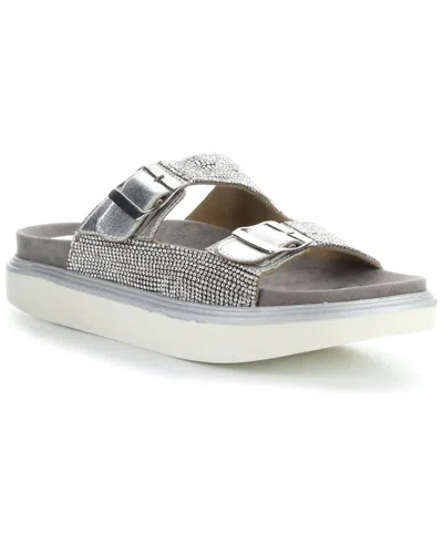 Shop Bos. & Co. Dahna Leather Sandal In Silver