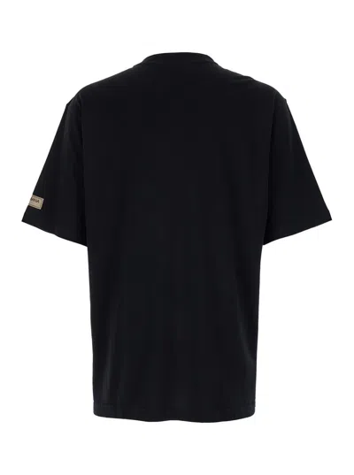 Dolce & Gabbana Black T-shirt With Logo Lettering Print In Black
