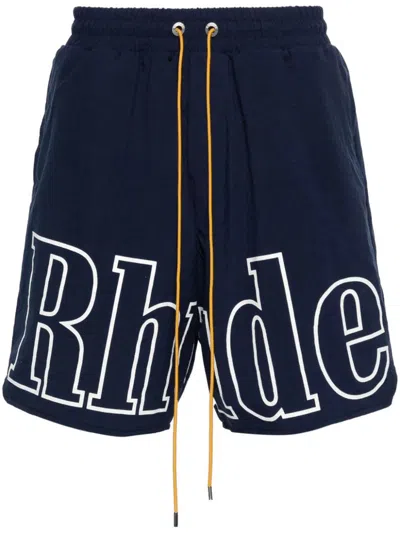 Shop Rhude Shorts In Blue
