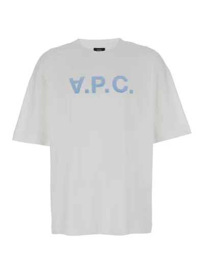 Apc White Oversized T-shirt With Vpc Print In White