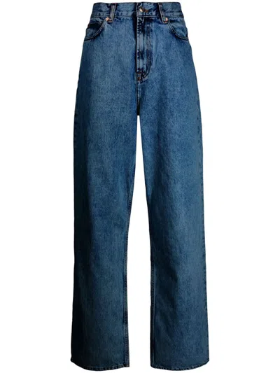 Shop Wardrobe.nyc Low Rise Denim Jeans In Blue