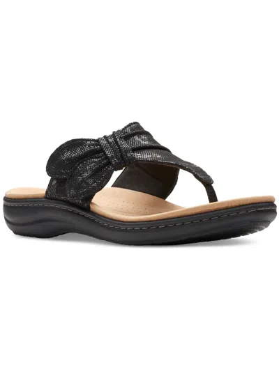 Shop Clarks Laurieann Rae Womens Cushioned Footbed Slip On Thong Sandals In Black