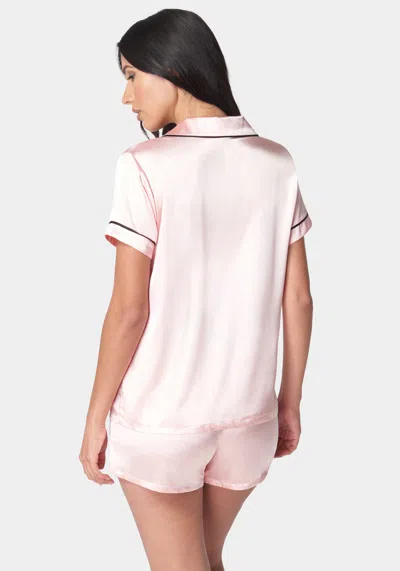 Bebe Button Up Short Set In Light Pink