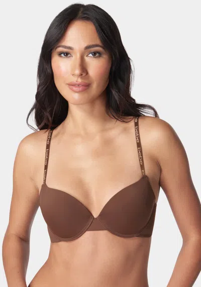 Bebe Three Pack Printed Microfiber Push Up Bras In Lt. Summer Bronze