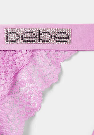 Bebe Lace Three Pack Bikini Set In Violet