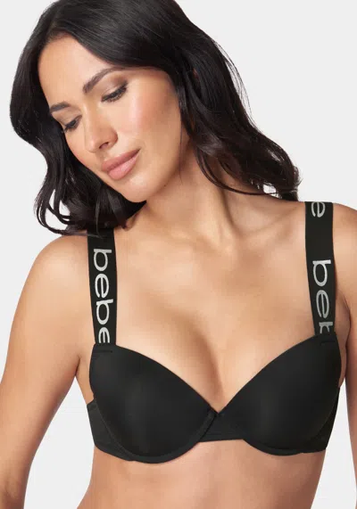 Bebe Microfiber Two Pack Push Up Bras In Black