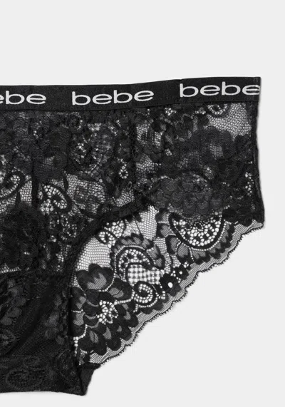 Bebe Five Pack Lace Hipster Set In Black Bone