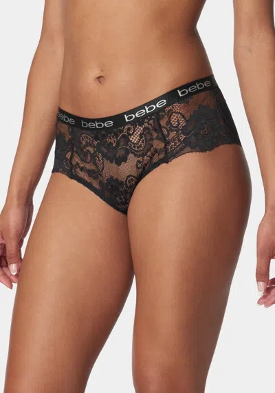 Bebe Five Pack Lace Hipster Set In Black Bone