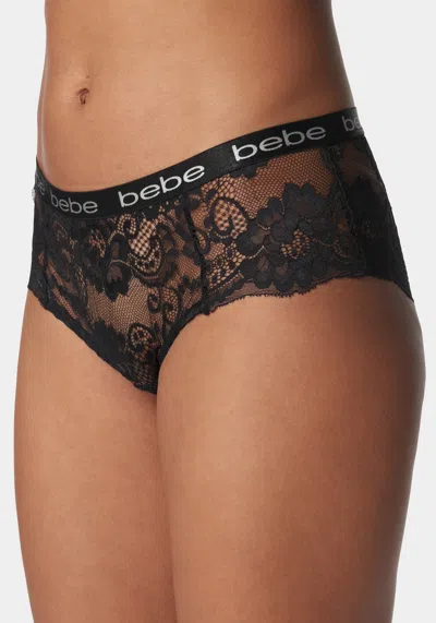 Bebe Five Pack Lace Hipster Set In Black Bone