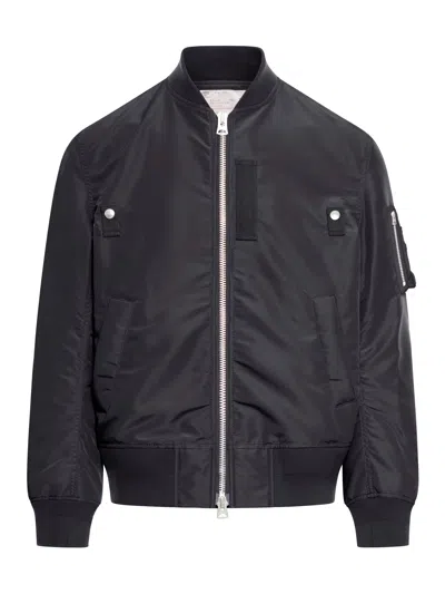 Shop Sacai Nylon Twill Bomber Jacket In Black