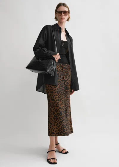 Totême Kimono-sleeve Cotton Shirt Black In Black