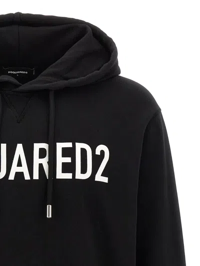 Dsquared2 Logo Cotton Hoodie In Black