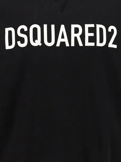 Dsquared2 Logo Cotton Hoodie In Black