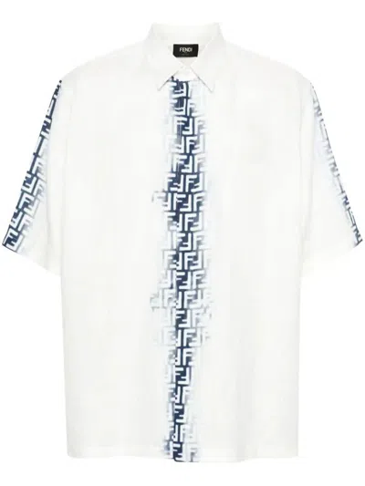 Shop Fendi Ff Linen Shirt Clothing In White