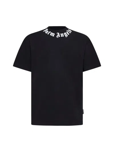 Shop Palm Angels T-shirts And Polos In Black Of White