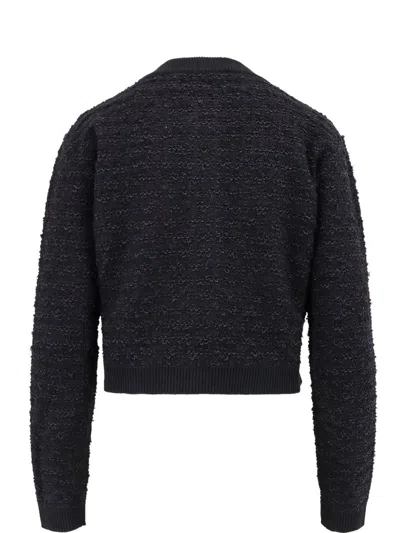 Versace Black Cardigan With Jewel Buttons In Black