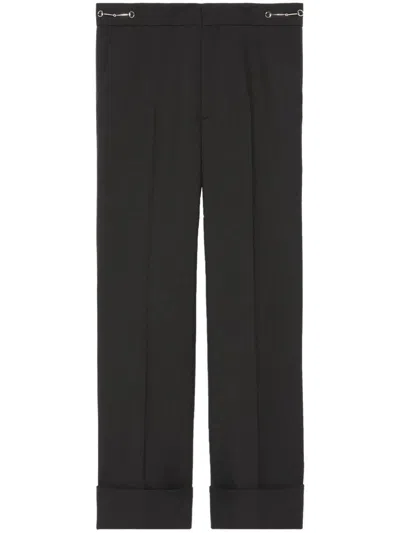 Gucci Women Wool Cropped Trousers In Black
